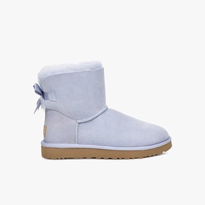 Ugg Mini Bailey Bow II Klassiska Stövlar Dam Grå/Blå (015472VFU)